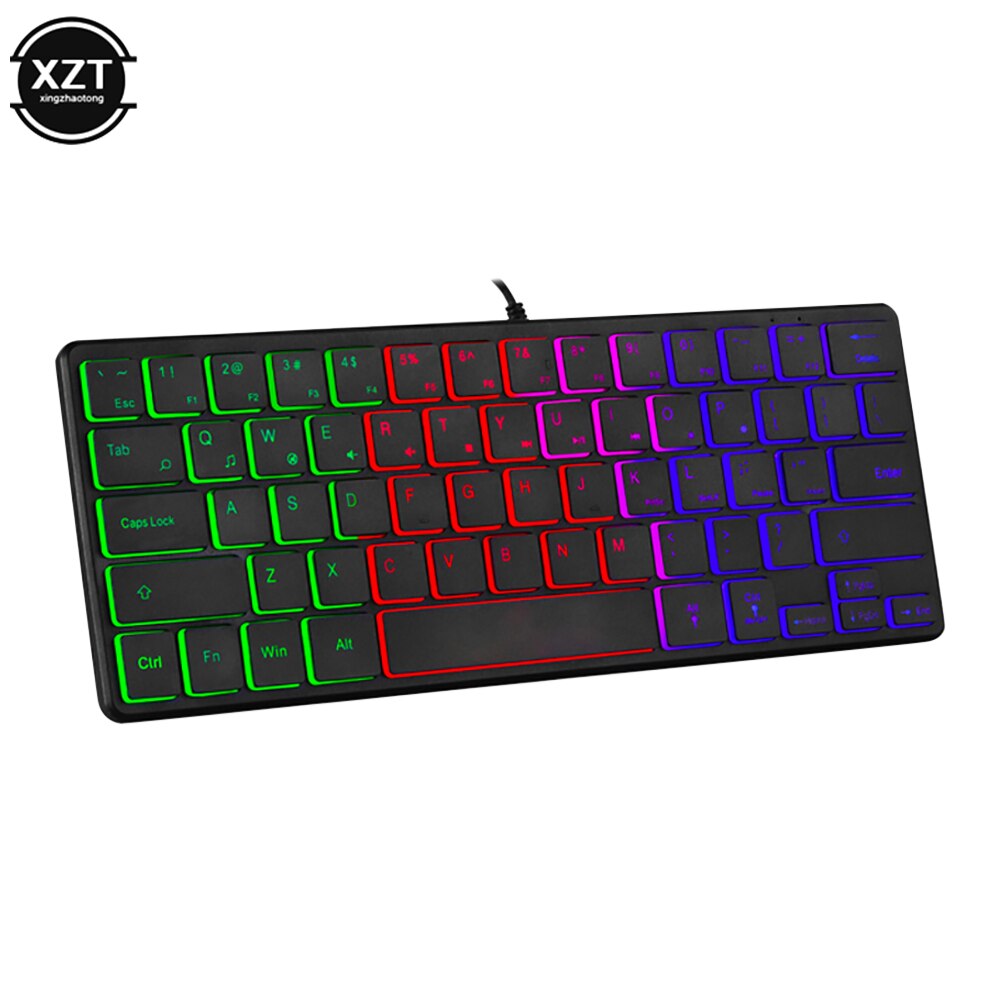 64 Keys RGB Backlit Wired Keyboard Luminous Gaming Computer 64 key + FN 33 key function key Keyboard for Gamer PC Laptop