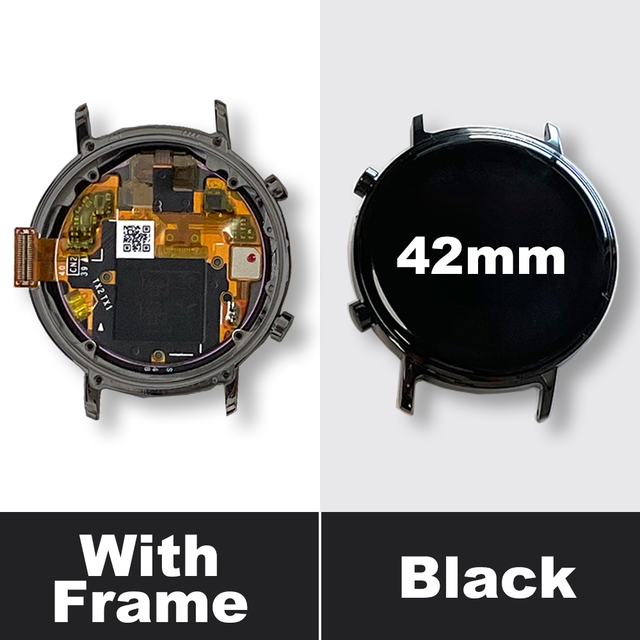 Original bildschirm für HuaWei uhr serie GT2 lcd touchscreen oled Anzeige digitizer Montage HW uhr Auswechslung 42mm 46mm: WithFrame-Schwarz-42mm