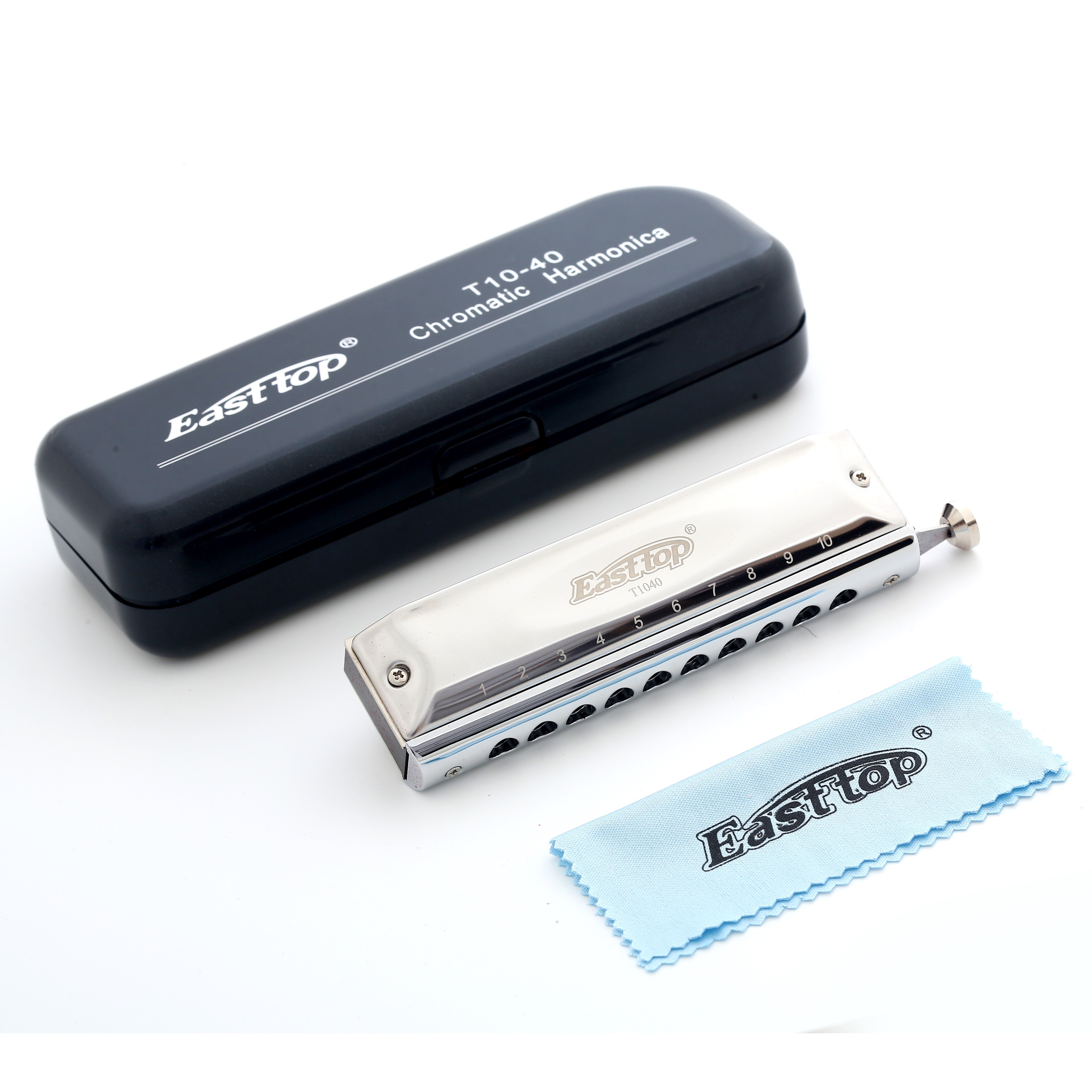 Easttop T10-40 10-Hole 40-Tone Chromatic Harmonica Tone Pure and Thick Beginners Playing Harmonica