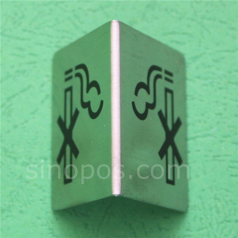 Steel No Smoking Sign, heavy metal table tent non smoke symbol double sided bar restaurant office notice display triangle stand