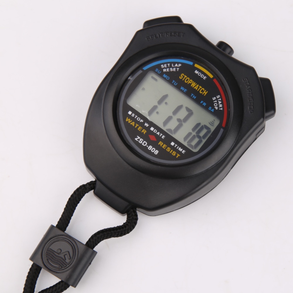 Handheld Sports Stopwatch Timer Digital LCD Sports Stopwatch Chronograph Counter Timers with Strap