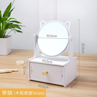 Desktop Makeup Mirror Vanity Mirror Storage Makeup Integrated Reversible Makeup Mirror Makeup Vanity Bedroom Mirrors: 5mm-1