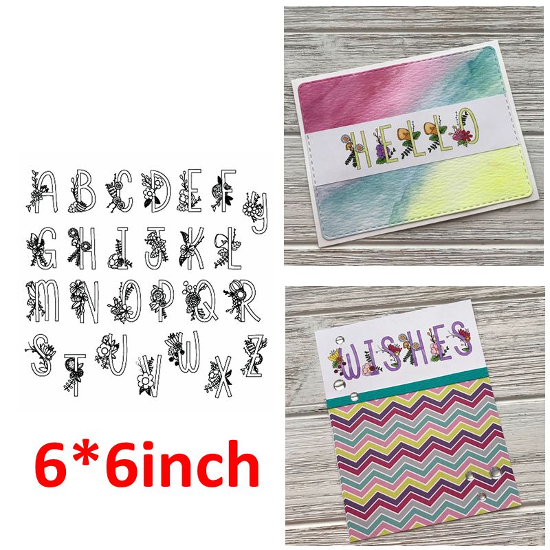 Clear Transparent Stamp Bold Cursive Happy Words Congrates Celebrates A-Z Alphabets DIY Scrapbooking: 1