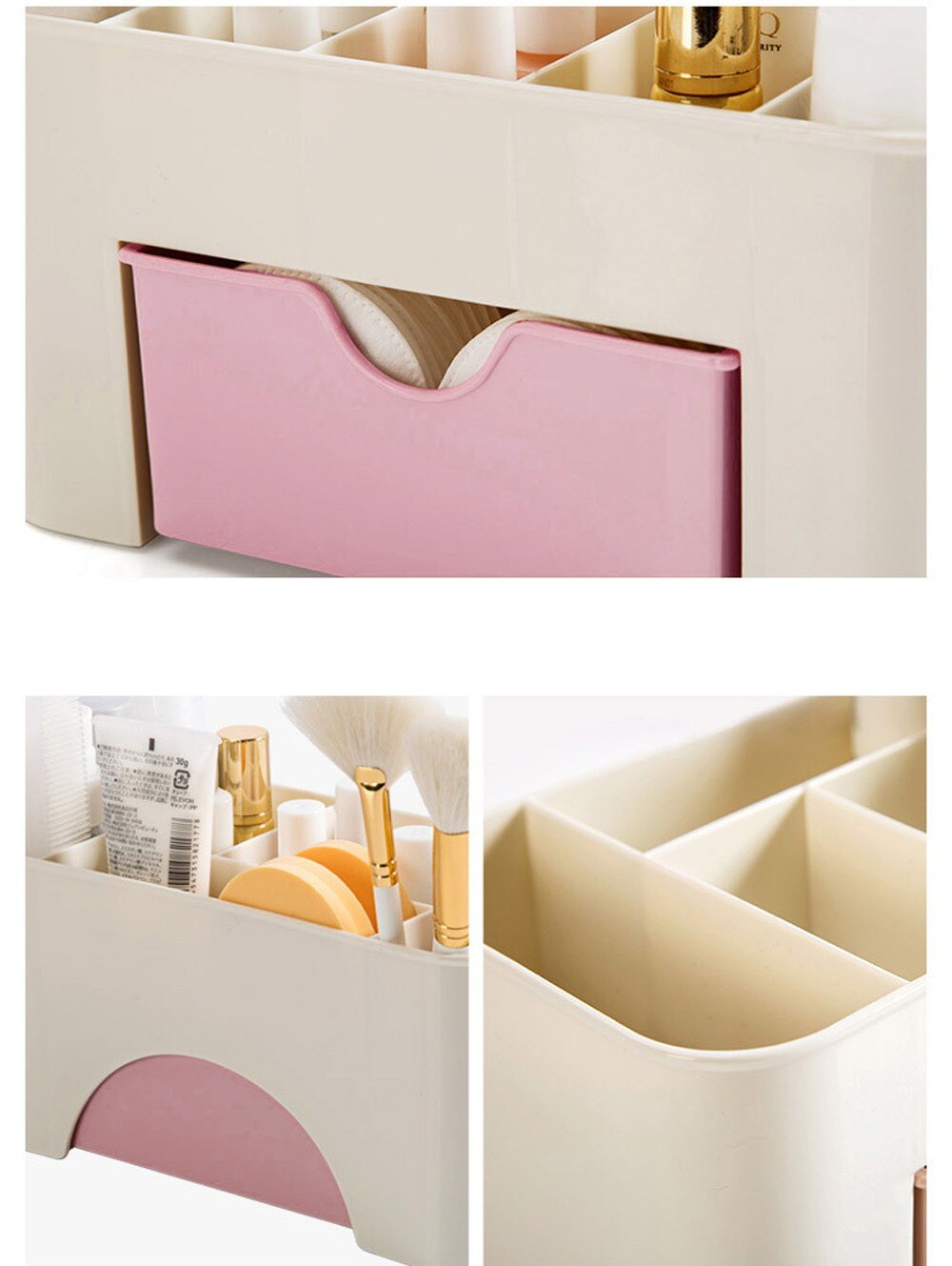 1 PC Organiser Box Saving Space Desktop Comestics Makeup Storage Drawer Type Box Organizador Escritorio Makeup Storage