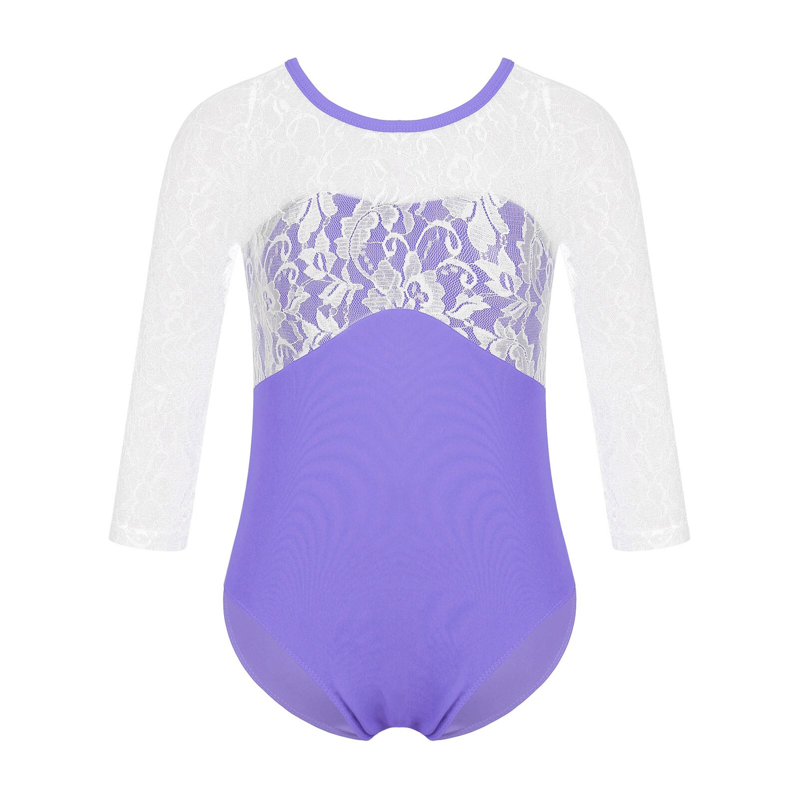 Children Girls Gymnastics Leotards Training Yoga Ballet Jumpsuit Dance Wear Kids Ballet Leotard for Girl Costume Dancing Clothes: Purple / 14