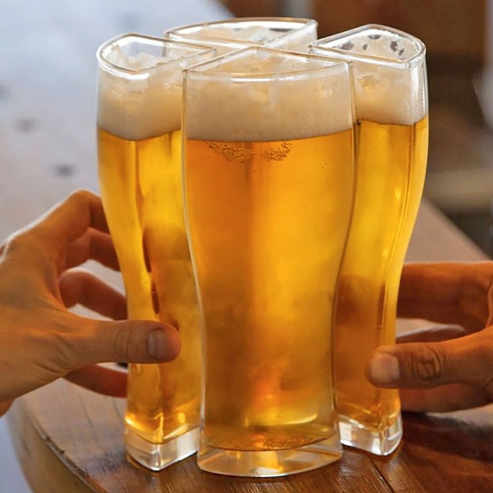1 sæt ølglas 4 in 1 akryl super skonnert øl krus med stor kapacitet til barer