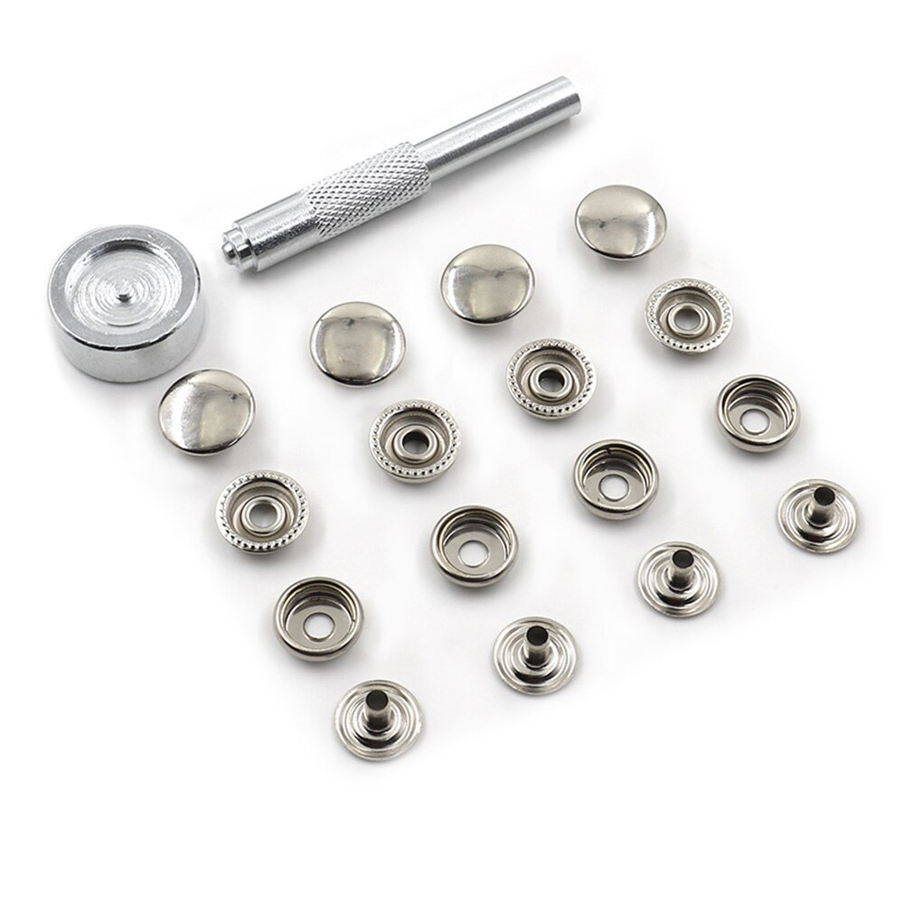 Metal snap fastener monteringsværktøj nitte lås installere værktøj trykbolte nitte sætter base diy sy tilbehør værktøjssæt: Rx343