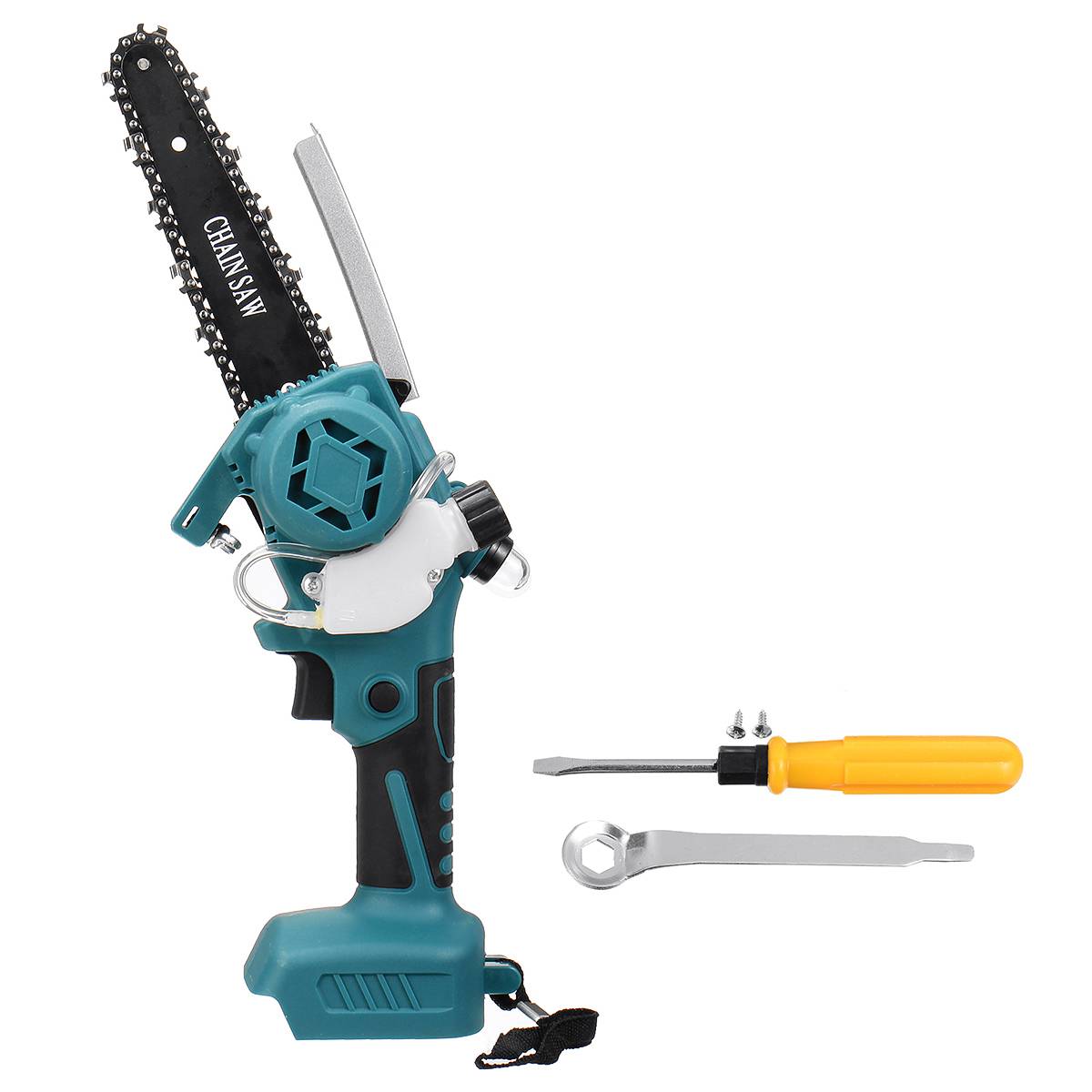 Drillpro 1500W 6 inch Brushless Electric Chain Saw Rechargeable mini Chainsaw Woodworking Logging Pruning for Makita 18V Battery