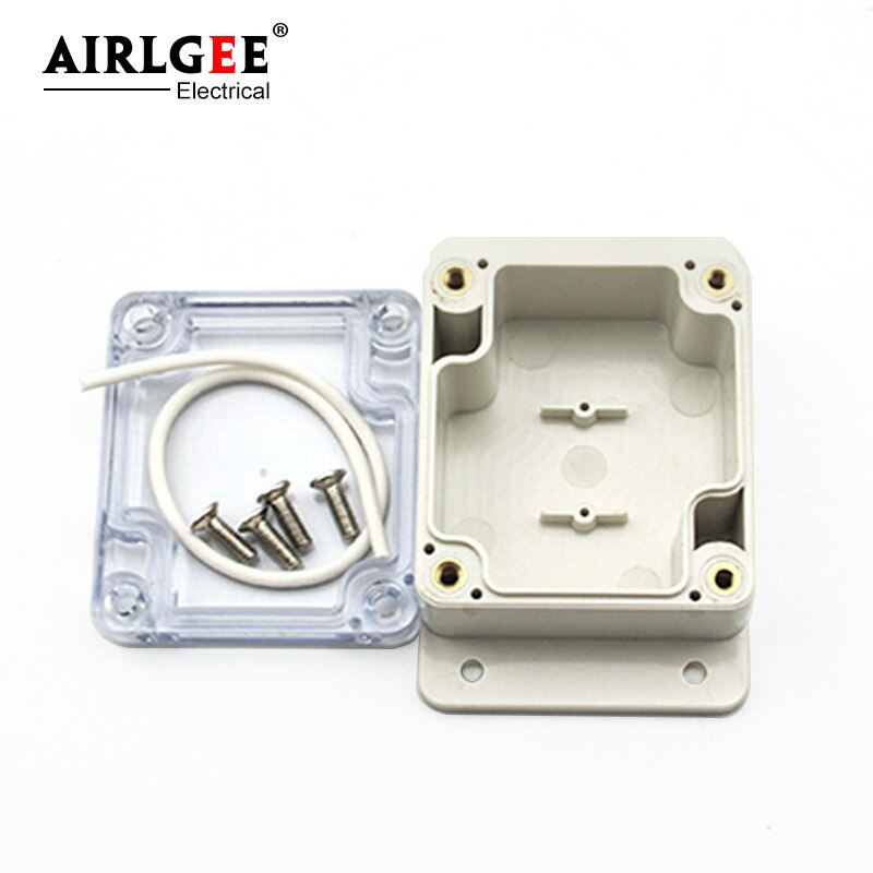 63*58*35mm outdoor transparent cover cable junction box with ear small waterproof box IP65 sealed box