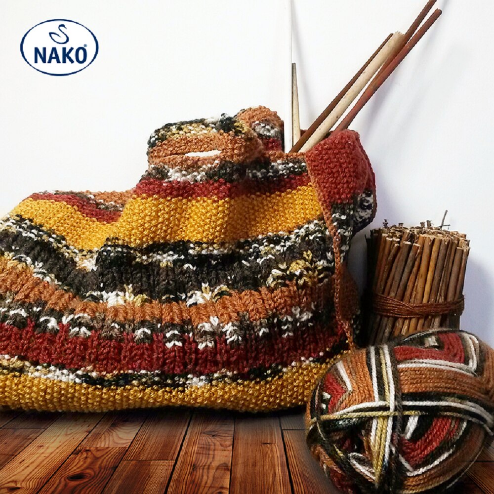 Nako Vizon Anatolia Yarn Dıy Knitting Rope Yarn Multicolor Shawl Cardigan Scarf beanie colored rope Soft 100% Premium Acrylic