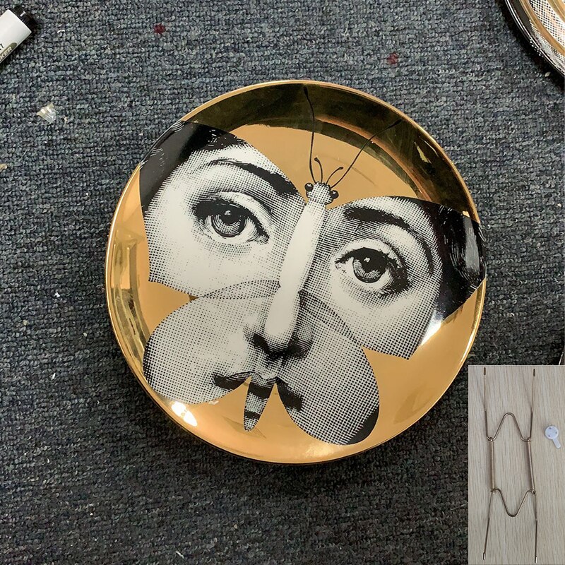 Gold Color Decorative Plates: B5 WITH METAL SPRING