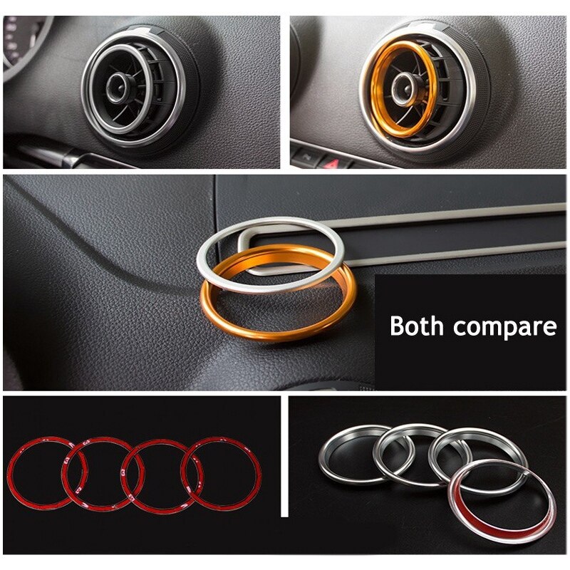 1 Set Van 4 Auto Air Outlet Cover Sticker Decoratieve Ringen, airconditioning Luchtuitlaat Decoratieve Ringen Geschikt Voor A3 S3 2
