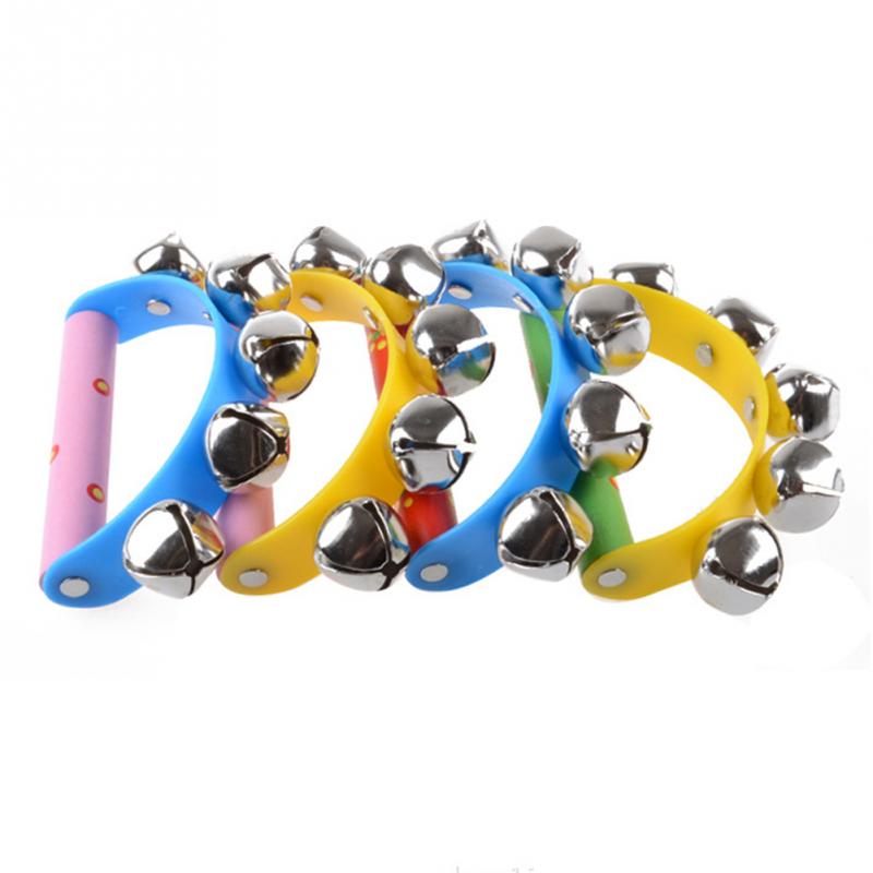 1Pcs Little Hand Held Tambourine Bell Metal Jingles Ball Percussion Musical Tambourine for Baby Children