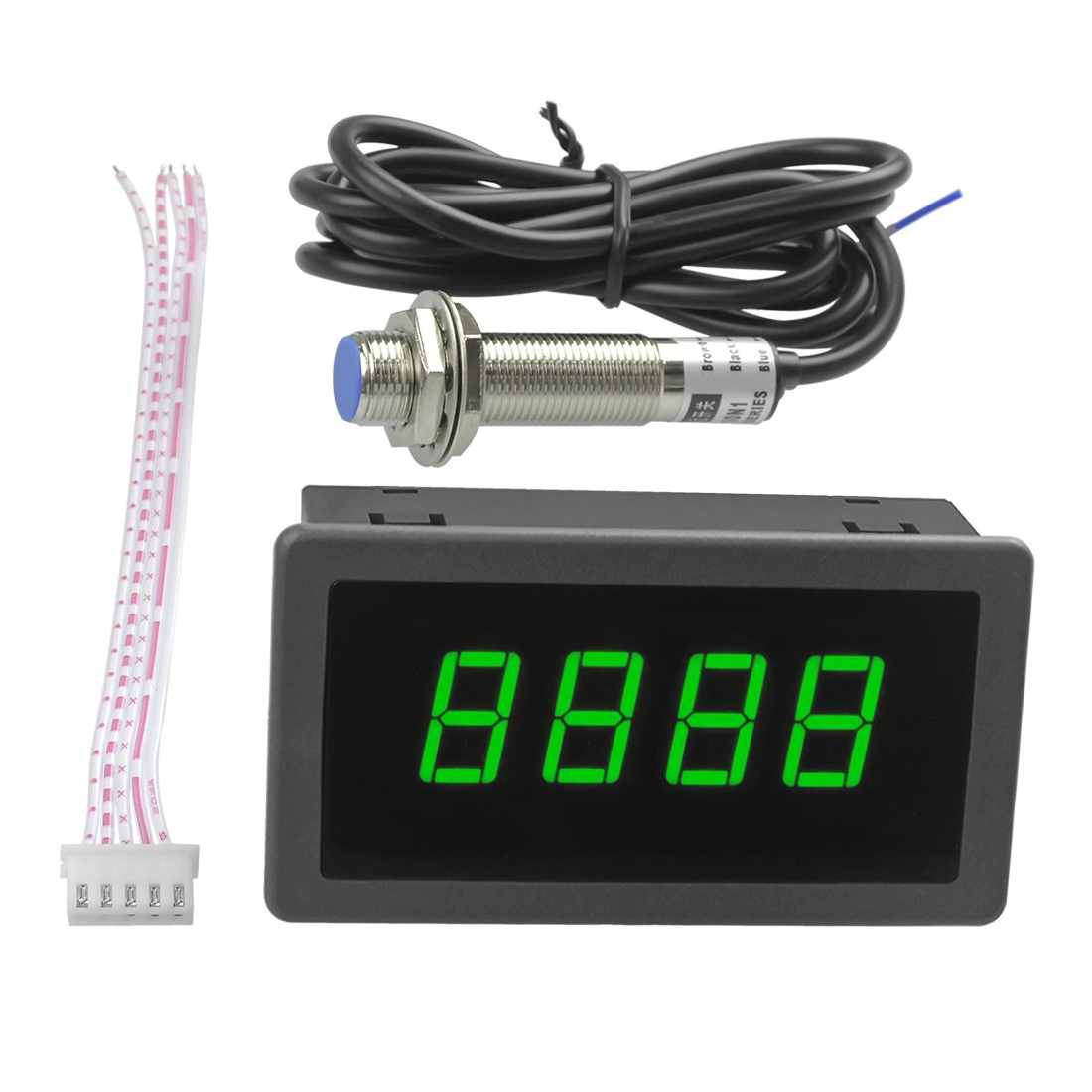 RPM Speed Meter Motorcycle Bike Tachometer gauge 4 Digital Red Green Blue LED Tachometer Frequency meter pulse frequency meter