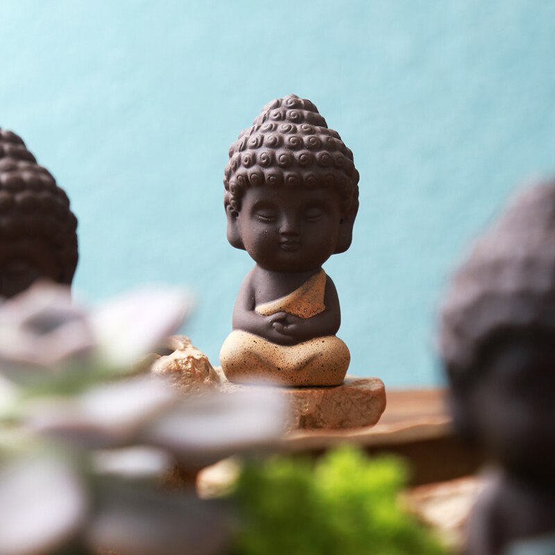 Buddha Ceramic Vase Flower Pots Planters Home Decorative Flower Vases Purple Clay Porcelain Planter