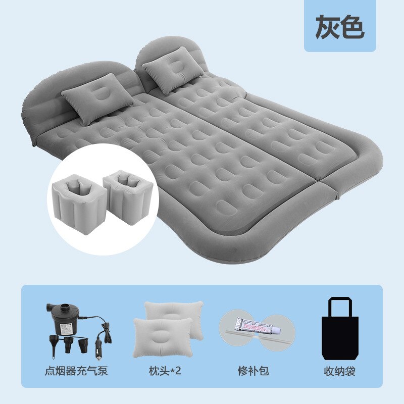 Universel SUV voiture voyage coussin de couchage voiture lit gonflable matelas d'air en plein Air Camping tapis enfant arrière échappement coussin voiture siège arrière: type2 SUV Grey