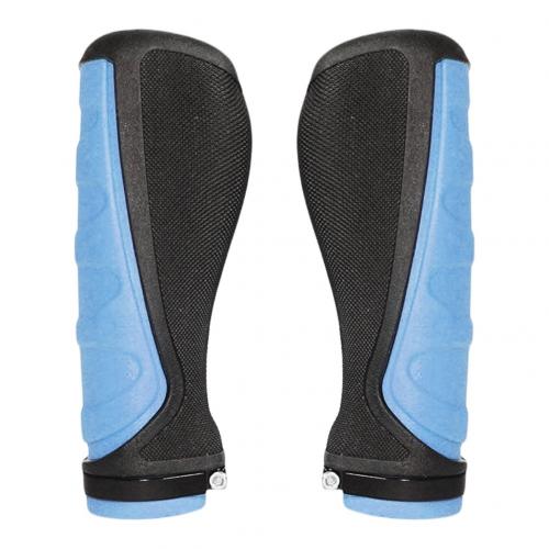 1 Pair Ergonomic Cozy Ultralight Rubber Anti-slip Bike Bicycle Handlebar Grip: Blue Black