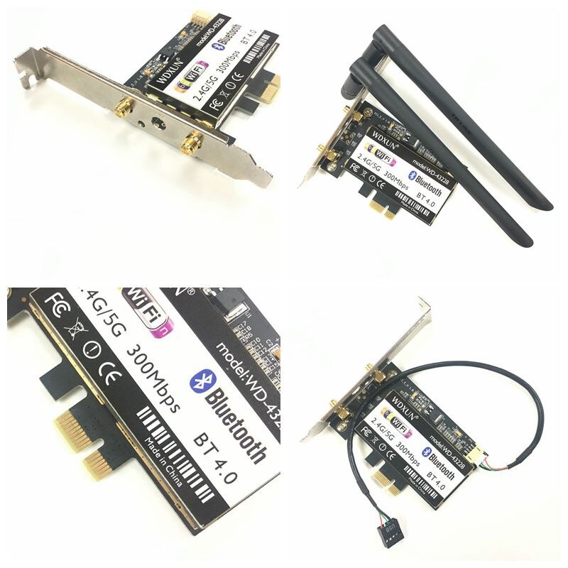 Desktop wifi card Broadcom BCM943228HMB 2.4Ghz&5Ghz 802.11abgn BT Bluetooth 4.0 Half MINI PCI-1X Wifi Card