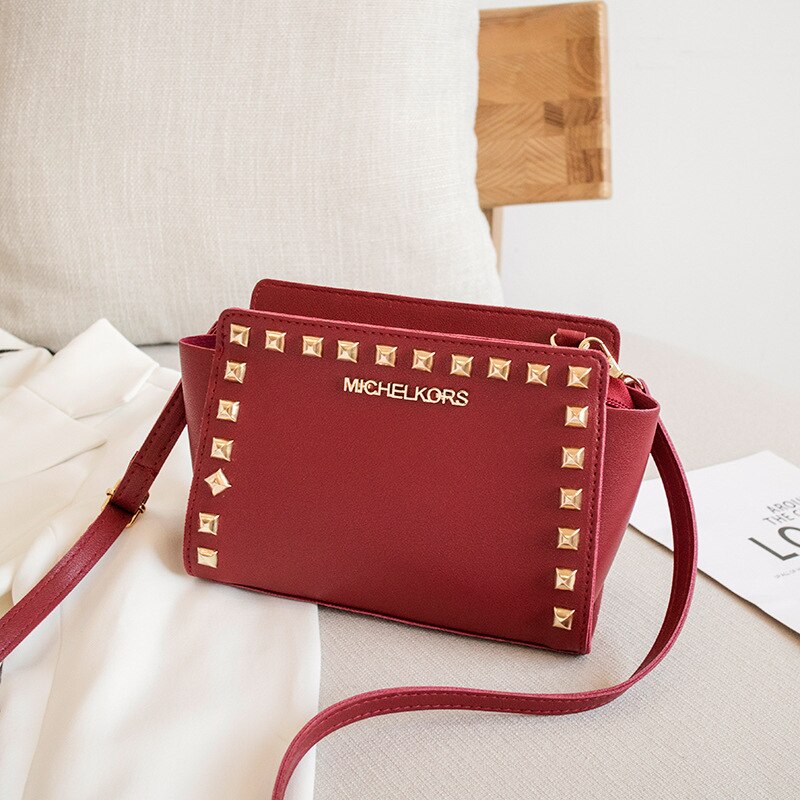 Bandolera cuadrada con patrón de tela para mujer, mini bolso de mano femenino a la , con cierre y diagonal de un solo hombro,: Rojo