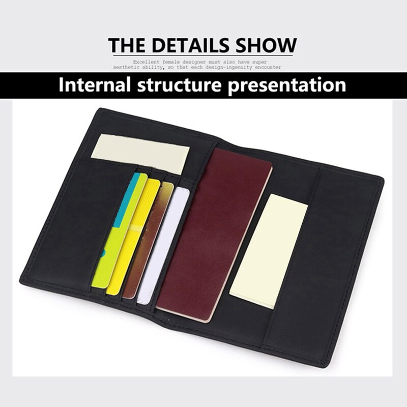 PU Leather Passport Bag Ticket Holder Anti-Theft RFID Men's Leather Ladies Travel Multi-Function Document Book