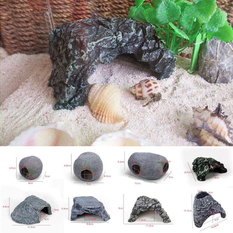 Lizard Snake Turtle Hide Rest Cave Reptiles House Reptile Hiding Cave Basking Hide Habitat Aquarium Landscaping Terrarium Decor