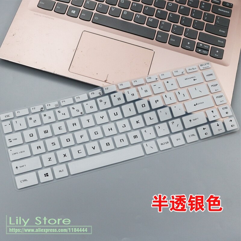 Funda de silicona para teclado de ordenador portátil, para MSI modern 14 A10M A10RB A10RAS 14 pulgadas: silver