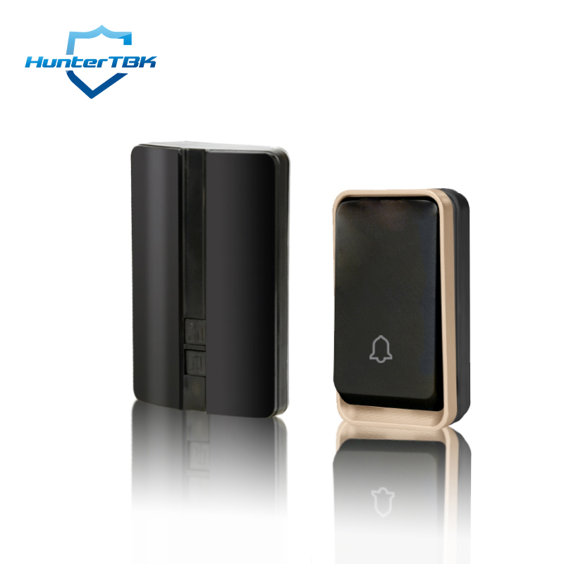 Timbre inalámbrico autoalimentado, No requiere batería, timbre de puerta, 51 tonos de llamada, timbre de enfermería impermeable para exteriores sin batería: Negro
