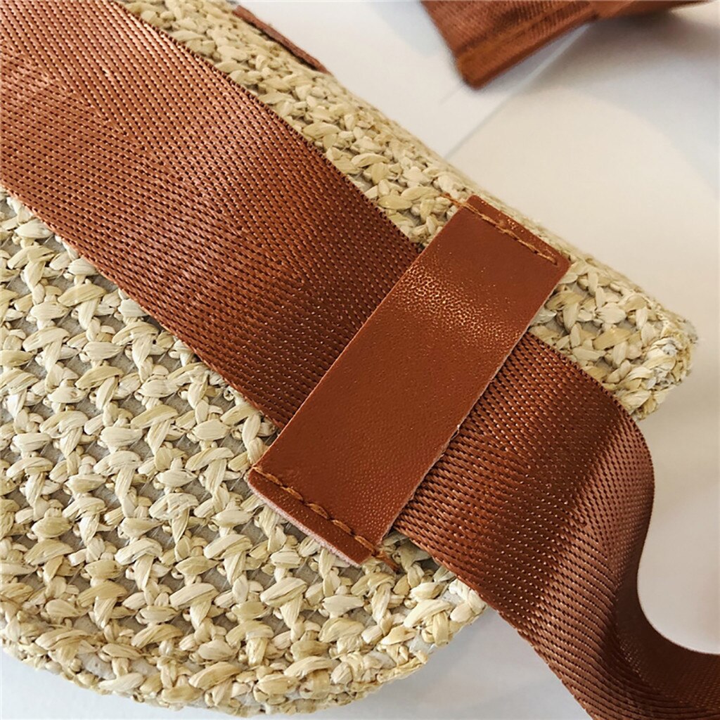 Aelicy Simple Chest Bag Women Straw Adjustable Shoulder Bag Outdoor Mobile Phone Stylish Waist Bag Cover Messenger Bag