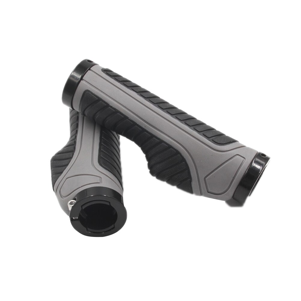 Bike Handlebar Grips, Ergonomic Double Lock-on Mountain Bike Rubber Handlebar End Grips: Light grey