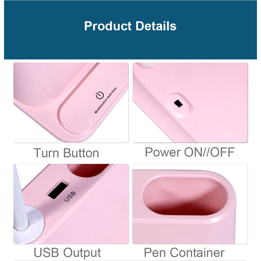 Led Table Lamp Desk lamps USB Flexible Reading For Children With phone hoder Intelligent Eye Protection Dormitory