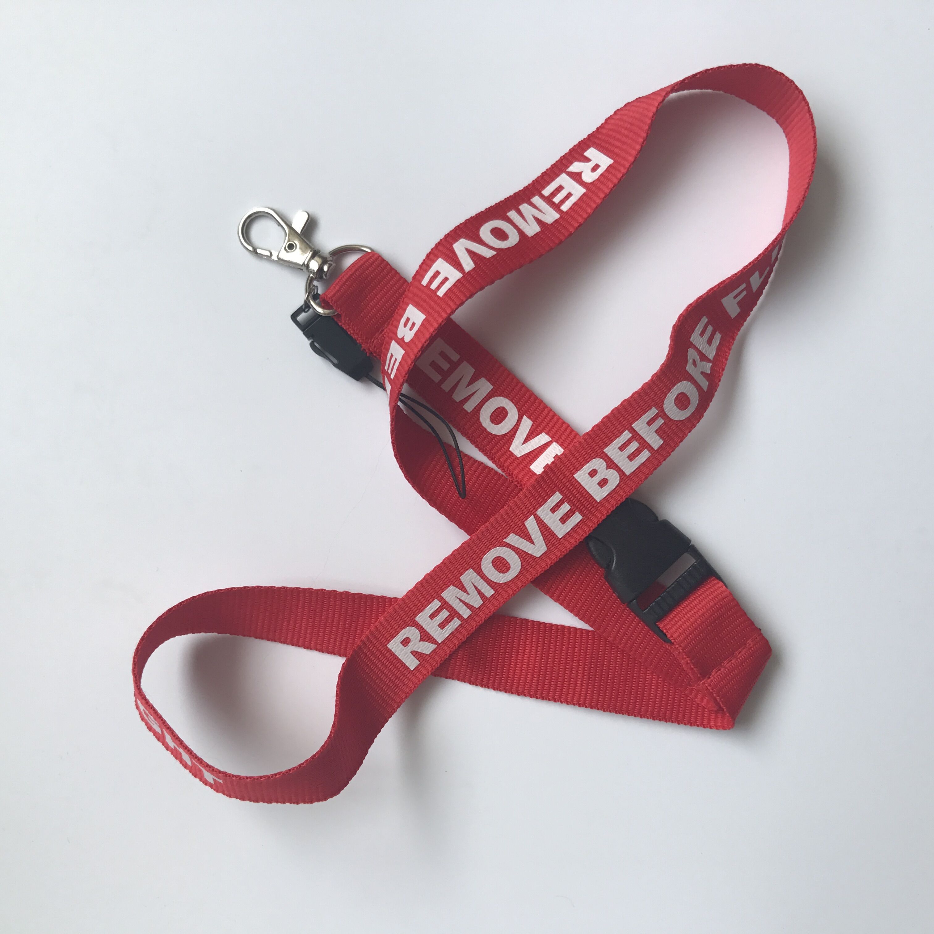 Verwijderen Voordat Vlucht Riem off White/Red Neck Strap Voor Kaart Badge off telefoons Gym Lanyard Geborduurde Sleutelhanger thuis singels