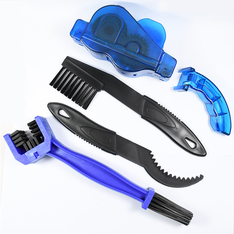 4 stks/set Fietskettingreiniger Fietsborstels Scrubber Wassen Gereedschap MTB Fietsen Reinigingssets Racefiets Kettingreinigingsgereedschap Sets: WHITE