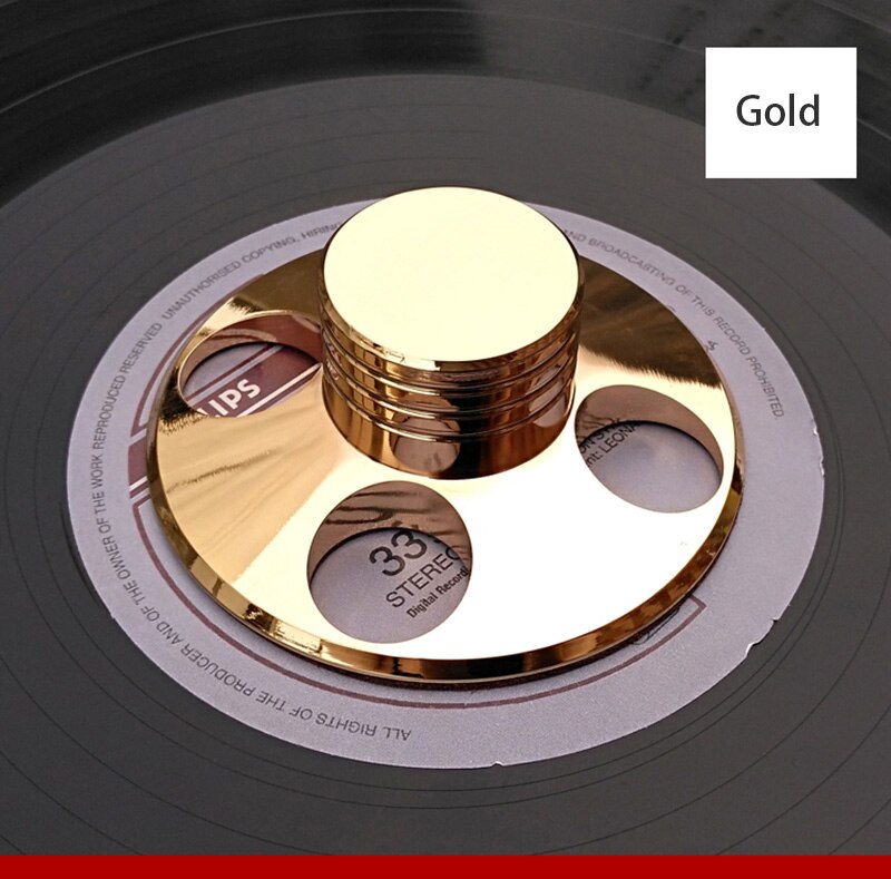 LP Vinyl Turntables Metal Disc Stabilizer Record Weight/Clamp Vinyl Record Turntable Vibration Balanced Gold and Silver T0897: gold