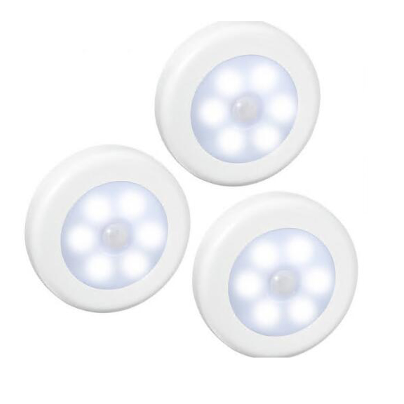 3 Pcs Led Motion Sensor Nacht Droge Batterij Aangedreven Led Nachtlampje Motion Lamp Met Wit Licht Voor Noodgevallen