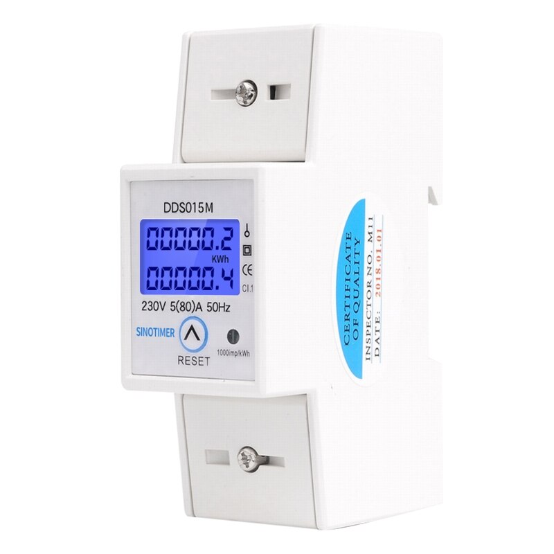 DDS015M 230V Power Watt Meter w Reset Voltage Ampere Electric Consumption 5(80A)