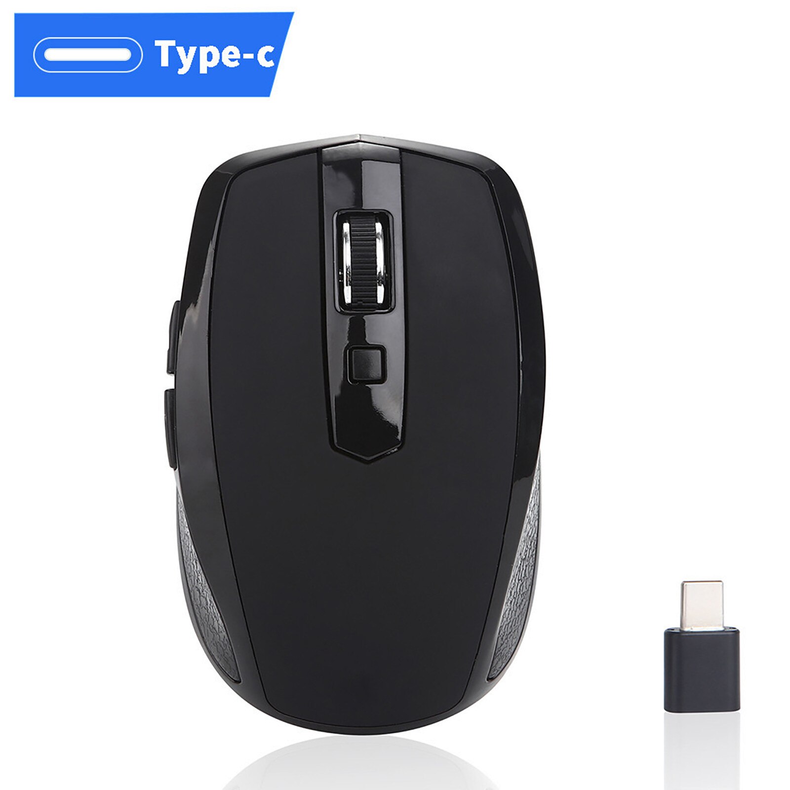 2.4G Draadloze USB-C Muis - Oplaadbaar, Ergonomisch, 800/1200/1600 DPI, Stille Klik, voor MacBook Pro Laptop PC