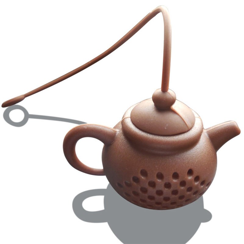 Infusor de té de silicona, utensilios de cocina, tetera, accesorio para elaboración de cerveza, en forma de tetera, 1 pieza, colador de té de hoja de Color puro: COFFEE