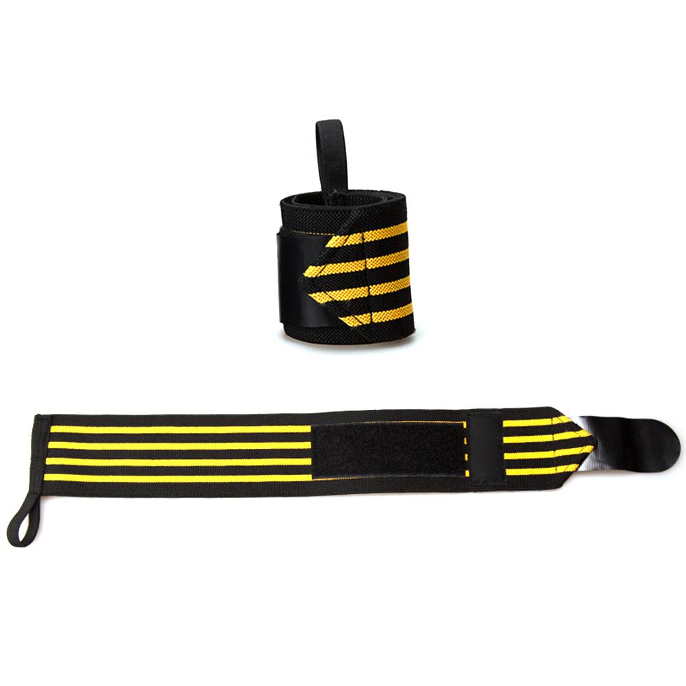 1pcs Fitness Wristband Wrist Support Weight Lifting Gym Training Wrist Brace Wrap Powerlefting Body Building Supplies: Black Yellow