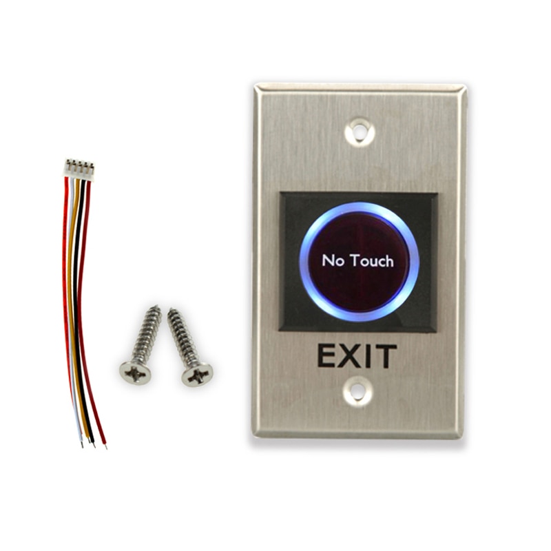 Infrared Contactless No Touch Door Exit Button Touch Release Push Switch with Backlight for access control electric lock system