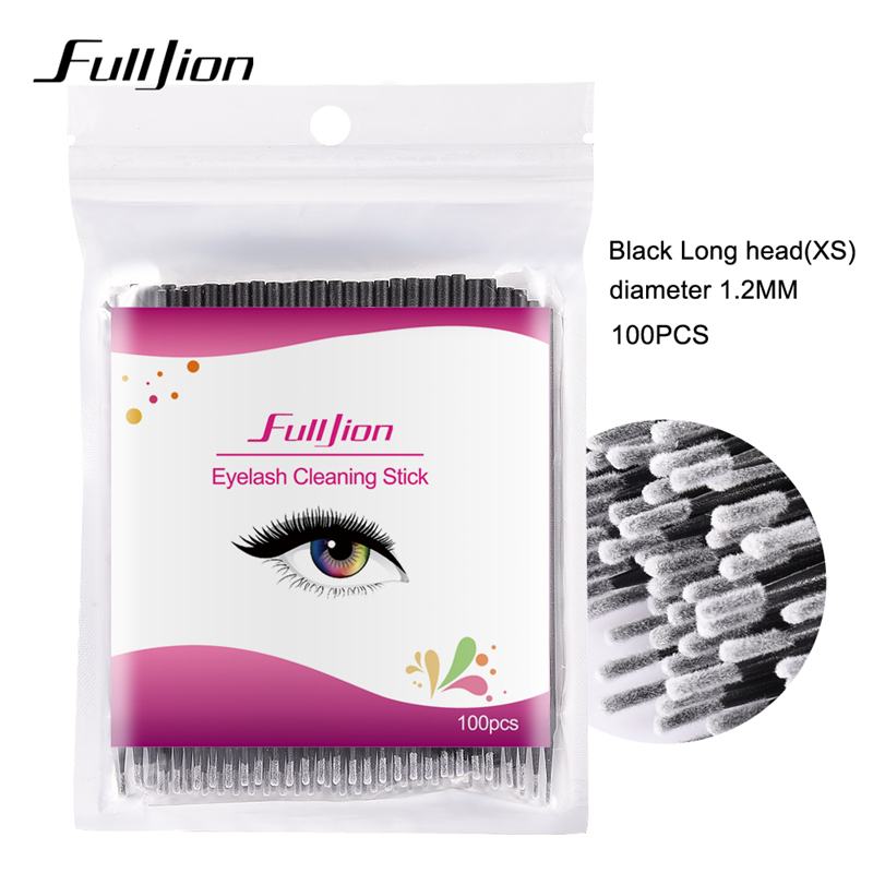 FULLJION 100 stks/zak enten wimper staafwisser speciale wattenstaafje tip lash remover schoonmaken wattenstaafje tattoo wattenstaafje: 01