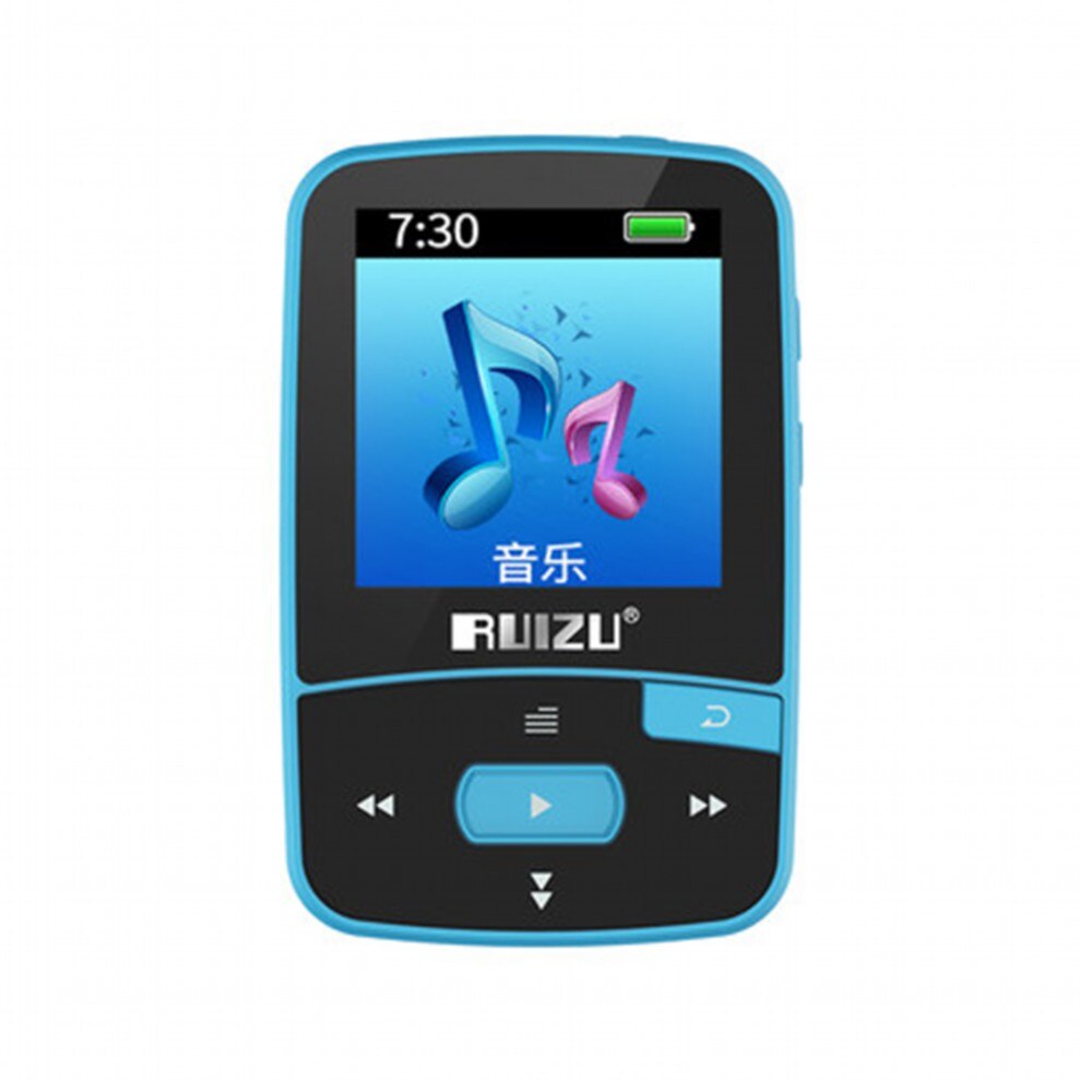 RUIZU X50 Sport lettore MP3 con Bluetooth 8GB Mini Clip Music lettore Audio supporto Radio FM registratore EBook orologio pedometro Video: 8G Blue