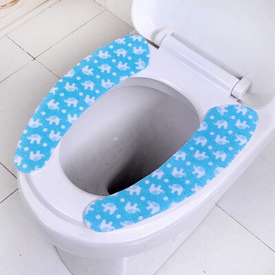 2pcs/set Washroom Warm Washable Health Sticky Toilet Mat Seat Cover Pad Household Reuseable Soft Toilet Seat Cover