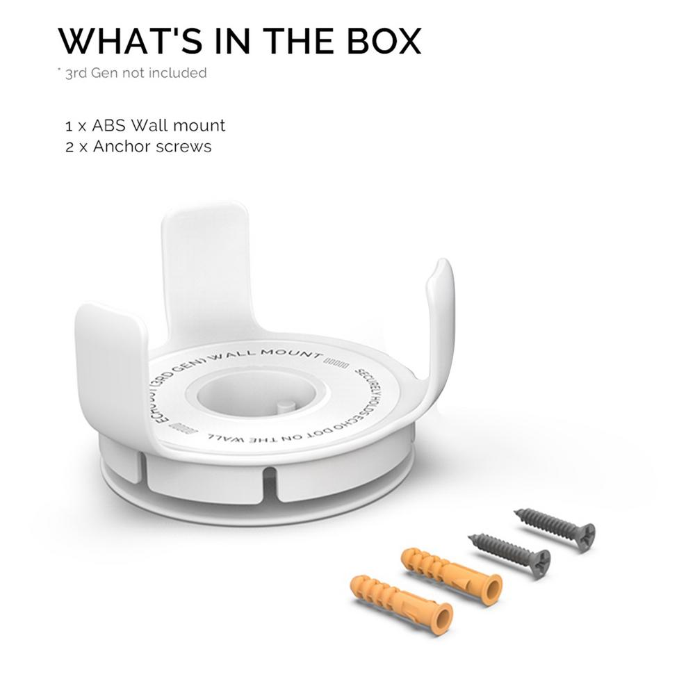Soporte de montaje en pared Echo Dots, soporte de gestión de cables para Alexa Echo Dot3rd Gen, auriculares inalámbricos bluetooth, altavoz, soporte de montaje en pared: Blanco