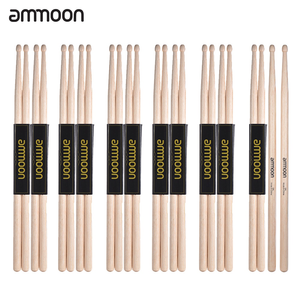 Ammoon 6 Paar 7A Houten Drumsticks Drumstokken Esdoornhout Drum Set Accessoires Percussie Instrumenten Accessoires