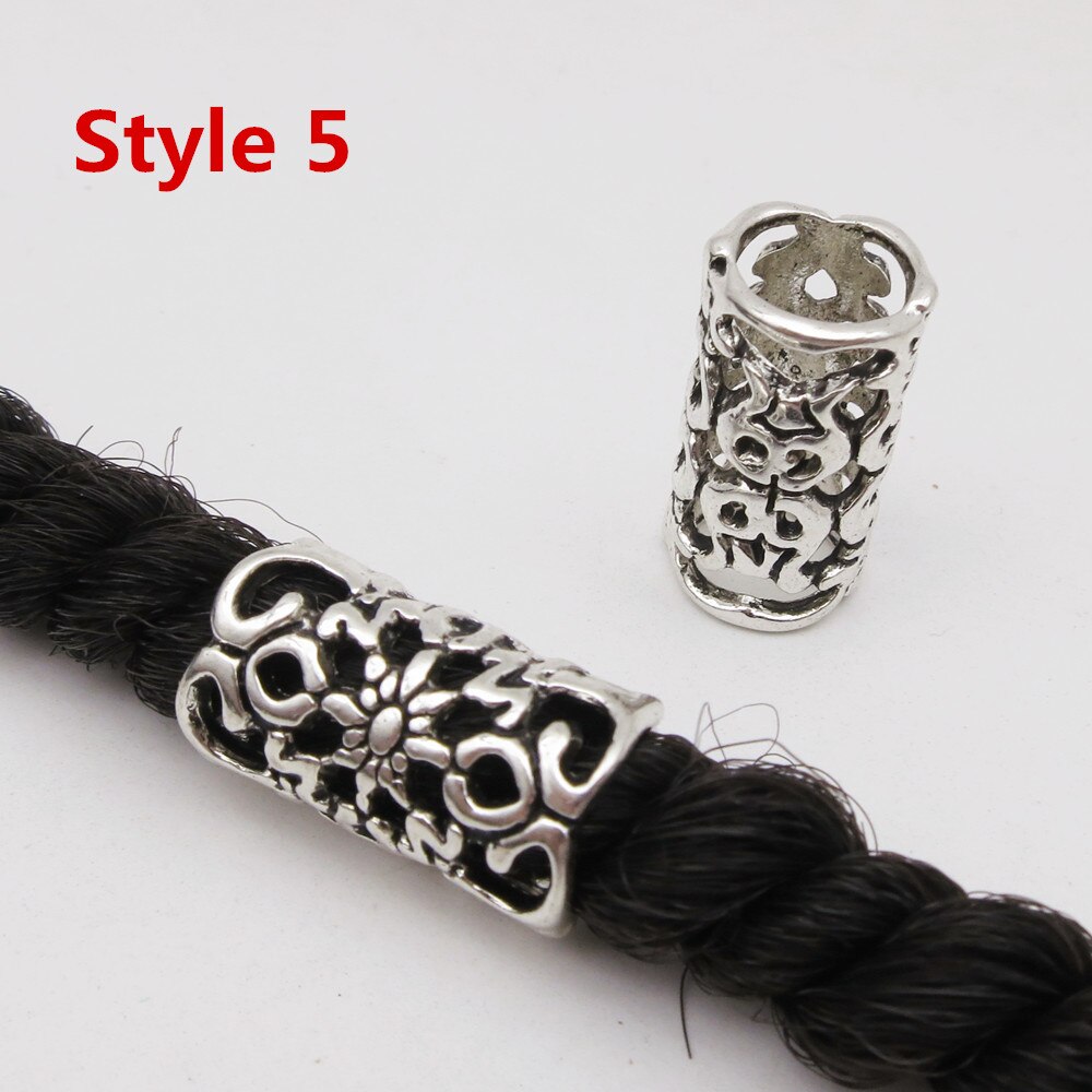 5 stk viking rune hår flette Grue seg skjegg dreadlock perler ringetone rør til hår menn kvinner tilbehør forskjellige 10 stiler: 5 stk stil 5