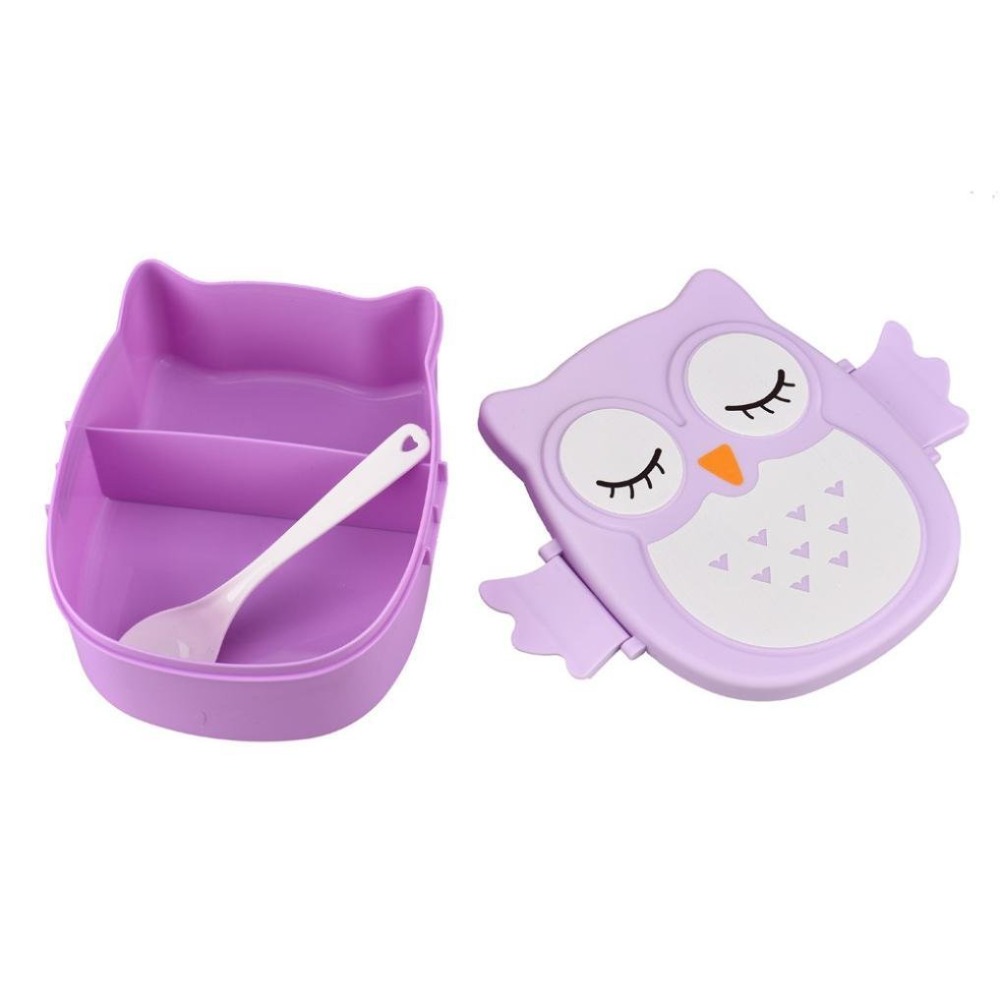 Brand Kawaii Candy Color Owl Lunch Box Microwave Oven Bento Container Case Dinnerware Children's Birthday (00097)