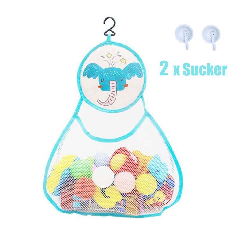 Baby Bath Toys Cute Duck Frog Mesh Net Toy Storage Bag Strong Suction Cups Bath Game Bag Bathroom Organizer Water Toys for Kids: Elephant