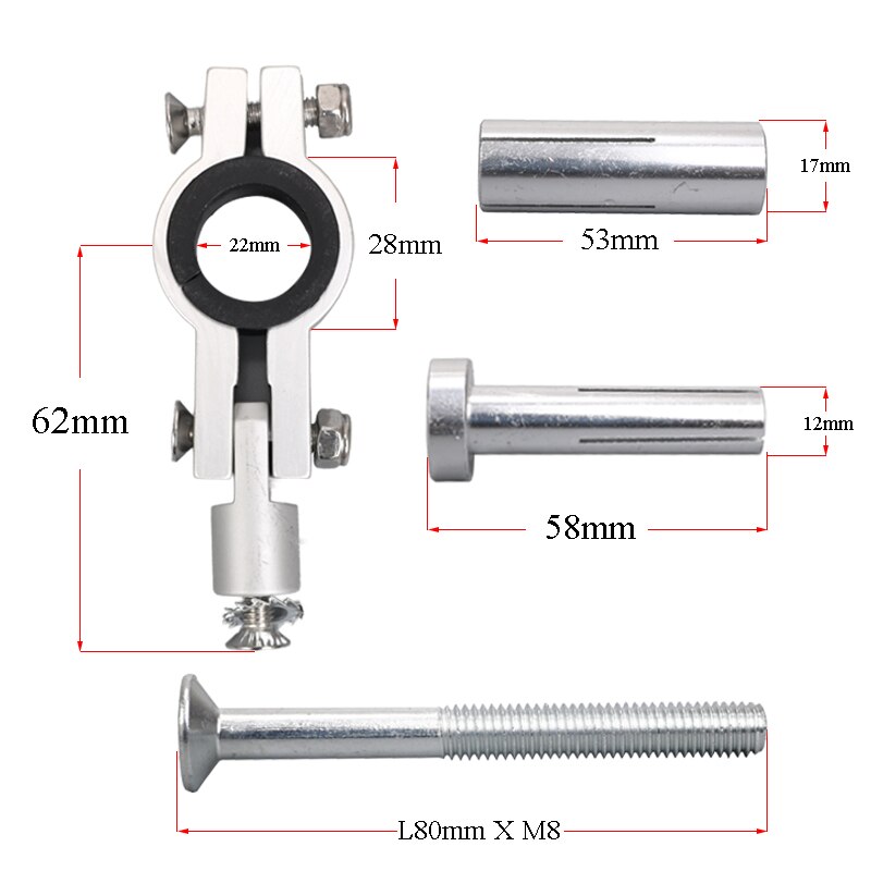 Motorcoss deler motorsykkel skitt sykkel atv quad 1-1/8 28mm styre håndbeskyttelser klemmer monteringssett 22mm håndvern festedeler