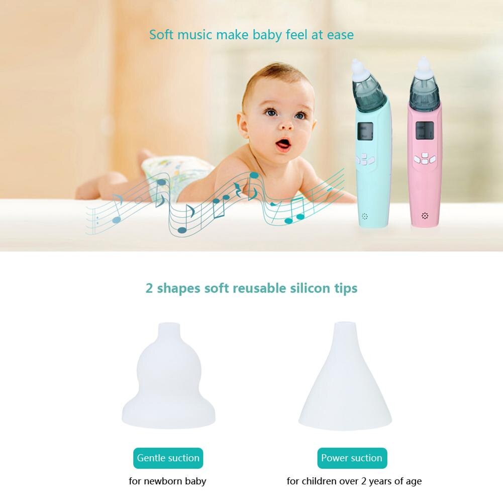 Newest Baby Safety Electric Nasal Aspirator Safe Hygienic Nose Snot Cleaner Suction For Newborn Infant Toddler Blue and Pink