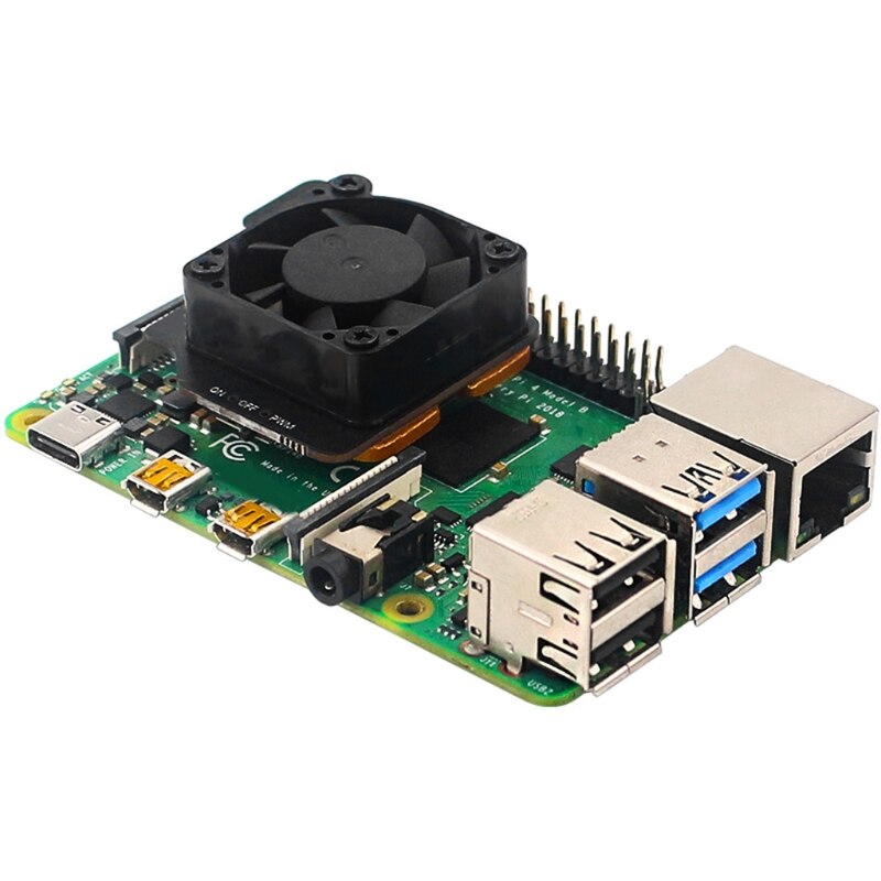 Ventilador de refrigeración con Control de velocidad, disipador térmico de fondo de cobre puro para RPi 4B/3B + 3B R2JF